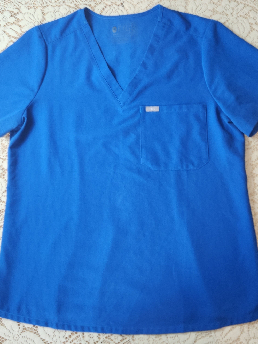 FIGS Technical Collection Catarina One-Pocket Women's Royal Blue Scrub Top Large